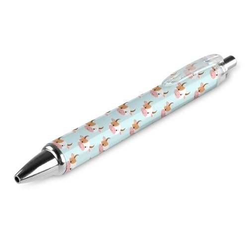FJQWKLF Niedlicher rosa Kugelschreiber mit Erdbeerkuh-Motiv, schwarz, für Männer und Frauen, einziehbarer Stift, 0,5 mm Kugelschreiber für flüssiges Schreiben, 1 Stück FJQWKLF Niedlicher rosa Kugelschreiber mit Erdbeerkuh-Motiv, schwarz, für Männer und Frauen, einziehbarer Stift, 0,5 mm Kugelschreiber für flüssiges Schreiben, 1 Stück von FJQWKLF