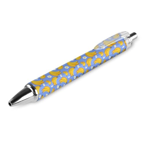 FJQWKLF Schwarzer Kugelschreiber mit Cartoon-Bananen- und Blumenmuster für Männer und Frauen, einziehbarer Stift, 0,5 mm Kugelschreiber für flüssiges Schreiben, 1 Stück FJQWKLF Schwarzer Kugelschreiber mit Cartoon-Bananen- und Blumenmuster für Männer und Frauen, einziehbarer Stift, 0,5 mm Kugelschreiber für flüssiges Schreiben, 1 Stück von FJQWKLF