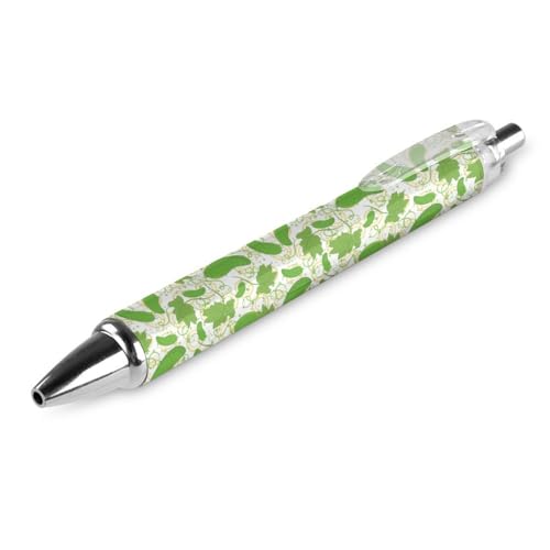 FJQWKLF Schwarzer Kugelschreiber mit Cartoon-Gurkenmuster für Männer und Frauen, einziehbarer Stift, 0,5 mm Kugelschreiber für flüssiges Schreiben, 1 Stück FJQWKLF Schwarzer Kugelschreiber mit Cartoon-Gurkenmuster für Männer und Frauen, einziehbarer Stift, 0,5 mm Kugelschreiber für flüssiges Schreiben, 1 Stück von FJQWKLF