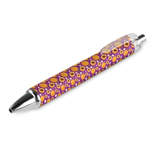 FJQWKLF Schwarzer Kugelschreiber mit Cartoon-Pfirsich- und Blumenmuster für Männer und Frauen, einziehbarer Stift, 0,5 mm Kugelschreiber für flüssiges Schreiben, 1 Stück FJQWKLF Schwarzer Kugelschreiber mit Cartoon-Pfirsich- und Blumenmuster für Männer und Frauen, einziehbarer Stift, 0,5 mm Kugelschreiber für flüssiges Schreiben, 1 Stück von FJQWKLF