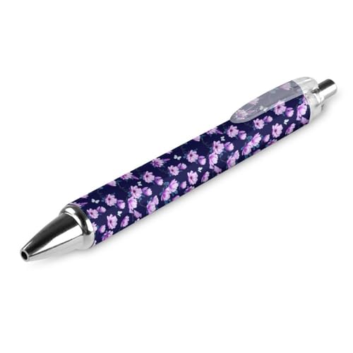 FJQWKLF Schwarzer Kugelschreiber mit Kirschblüten-Blumenmuster für Männer und Frauen, einziehbarer Stift, 0,5 mm Kugelschreiber für flüssiges Schreiben, 1 Stück FJQWKLF Schwarzer Kugelschreiber mit Kirschblüten-Blumenmuster für Männer und Frauen, einziehbarer Stift, 0,5 mm Kugelschreiber für flüssiges Schreiben, 1 Stück von FJQWKLF