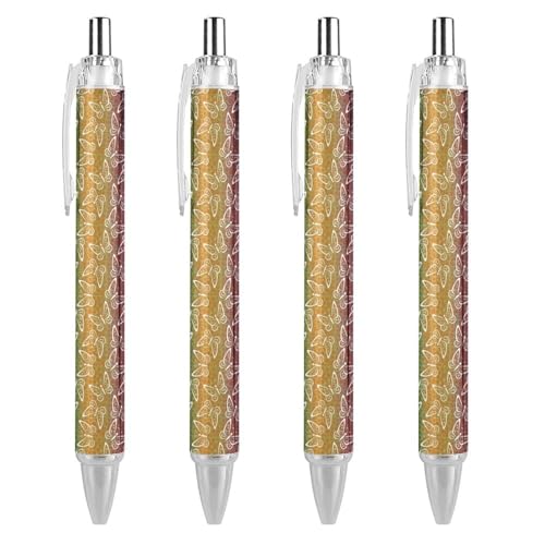 FJQWKLF Schwarzer Kugelschreiber mit Regenbogen-Schmetterlingsmuster für Männer und Frauen, Druckkugelschreiber, 0,5 mm Kugelschreiber für flüssiges Schreiben, 4 Stück FJQWKLF Schwarzer Kugelschreiber mit Regenbogen-Schmetterlingsmuster für Männer und Frauen, Druckkugelschreiber, 0,5 mm Kugelschreiber für flüssiges Schreiben, 4 Stück von FJQWKLF
