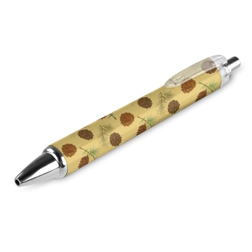 FJQWKLF Schwarzer Kugelschreiber mit Tannenzapfenmuster für Männer und Frauen, einziehbarer Stift, 0,5 mm Kugelschreiber für flüssiges Schreiben, 1 Stück FJQWKLF Schwarzer Kugelschreiber mit Tannenzapfenmuster für Männer und Frauen, einziehbarer Stift, 0,5 mm Kugelschreiber für flüssiges Schreiben, 1 Stück von FJQWKLF