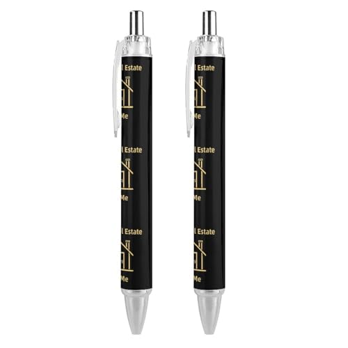FJQWKLF Talk Real Estate to Me Niedliche Kugelschreiber für Damen und Herren, einziehbarer 0,5-mm-Kugelschreiber zum Arbeiten, 2 Stück von FJQWKLF