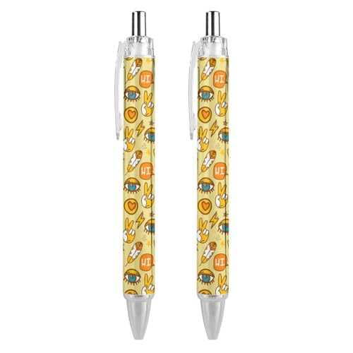 FJQWKLF Trippy Art Schwarzer Kugelschreiber für Männer und Frauen, Druckkugelschreiber, 0,5 mm Kugelschreiber für flüssiges Schreiben, 2 Stück FJQWKLF Trippy Art Schwarzer Kugelschreiber für Männer und Frauen, Druckkugelschreiber, 0,5 mm Kugelschreiber für flüssiges Schreiben, 2 Stück von FJQWKLF