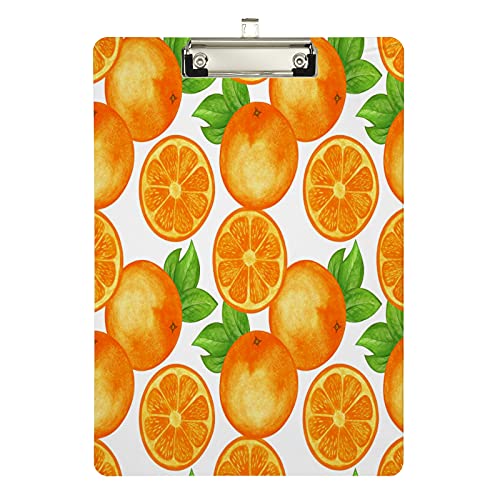 Klemmbrett aus Acryl, Aquarell-Orangen, A4-Letter-Größe, Standard-Klemmbrett, silberfarbenes Klemmbrett, ideal für Studenten, Büro, Schule, Krankenschwestern, 31,8 x 21,6 cm Klemmbrett aus Acryl, Aquarell-Orangen, A4-Letter-Größe, Standard-Klemmbrett, silberfarbenes Klemmbrett, ideal für Studenten, Büro, Schule, Krankenschwestern, 31,8 x 21,6 cm von FJQWKLF