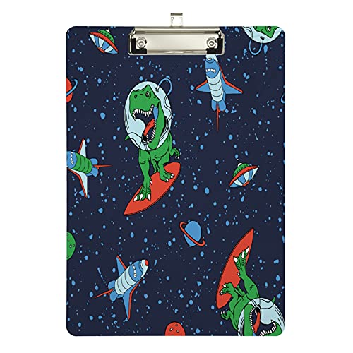 Klemmbrett aus Acryl, Astronaut, Dinosaurier, A4, Briefgröße, Standard-Klemmbrett, silberfarbenes Klemmbrett, ideal für Studenten, Büro, Schule, Krankenschwestern, 31,8 x 21,6 cm Klemmbrett aus Acryl, Astronaut, Dinosaurier, A4, Briefgröße, Standard-Klemmbrett, silberfarbenes Klemmbrett, ideal für Studenten, Büro, Schule, Krankenschwestern, 31,8 x 21,6 cm von FJQWKLF
