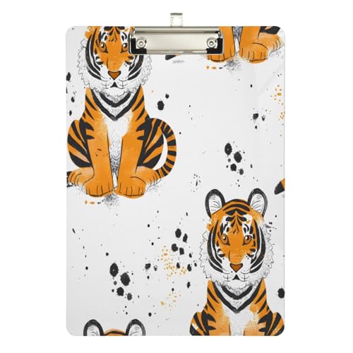 Klemmbrett aus Acryl, Clever Tigers, A4-Letter-Größe, Standard-Klemmbrett, silberfarbenes Klemmbrett, ideal für Studenten, Büro, Schule, Krankenschwestern, 31,8 x 21,6 cm Klemmbrett aus Acryl, Clever Tigers, A4-Letter-Größe, Standard-Klemmbrett, silberfarbenes Klemmbrett, ideal für Studenten, Büro, Schule, Krankenschwestern, 31,8 x 21,6 cm von FJQWKLF