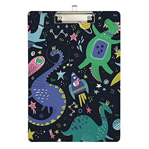 Klemmbrett aus Acryl, Dinosaurier, Weltraumfarbe, A4-Letter-Größe, Standard-Klemmbrett, silberfarbenes Klemmbrett, ideal für Studenten, Büro, Schule, Krankenschwestern, 31,8 x 21,6 cm Klemmbrett aus Acryl, Dinosaurier, Weltraumfarbe, A4-Letter-Größe, Standard-Klemmbrett, silberfarbenes Klemmbrett, ideal für Studenten, Büro, Schule, Krankenschwestern, 31,8 x 21,6 cm von FJQWKLF