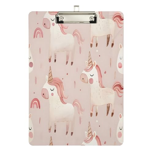 Klemmbrett aus Acryl, Einhorn-Pink, A4-Letter-Größe, Standard-Klemmbrett, silberfarbenes Klemmbrett, ideal für Studenten, Büro, Schule, Krankenschwestern, 31,8 x 21,6 cm Klemmbrett aus Acryl, Einhorn-Pink, A4-Letter-Größe, Standard-Klemmbrett, silberfarbenes Klemmbrett, ideal für Studenten, Büro, Schule, Krankenschwestern, 31,8 x 21,6 cm von FJQWKLF