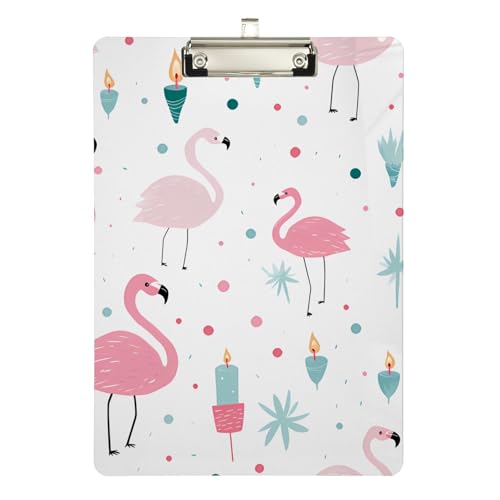 Klemmbrett aus Acryl, Flamingo-Pflanzen, A4-Letter-Größe, Standard-Klemmbrett, silberfarbenes Klemmbrett, ideal für Studenten, Büro, Schule, Krankenschwestern, 31,8 x 21,6 cm Klemmbrett aus Acryl, Flamingo-Pflanzen, A4-Letter-Größe, Standard-Klemmbrett, silberfarbenes Klemmbrett, ideal für Studenten, Büro, Schule, Krankenschwestern, 31,8 x 21,6 cm von FJQWKLF