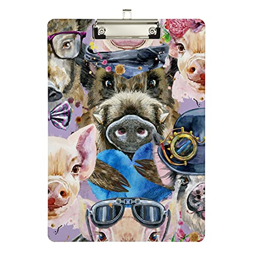 Klemmbrett aus Acryl, Hochformat, Schweine, A4-Letter-Größe, Standard-Klemmbrett, silberfarbenes Klemmbrett, ideal für Studenten, Büro, Schule, Krankenschwestern, 31,8 x 21,6 cm Klemmbrett aus Acryl, Hochformat, Schweine, A4-Letter-Größe, Standard-Klemmbrett, silberfarbenes Klemmbrett, ideal für Studenten, Büro, Schule, Krankenschwestern, 31,8 x 21,6 cm von FJQWKLF