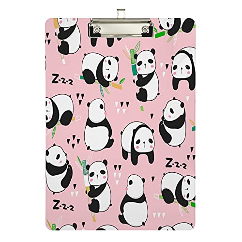 Klemmbrett aus Acryl, Kawaii-Pandabären, A4-Letter-Größe, Standard-Klemmbrett, silberfarbenes Klemmbrett, ideal für Studenten, Büro, Schule, Krankenschwestern, 31,8 x 21,6 cm Klemmbrett aus Acryl, Kawaii-Pandabären, A4-Letter-Größe, Standard-Klemmbrett, silberfarbenes Klemmbrett, ideal für Studenten, Büro, Schule, Krankenschwestern, 31,8 x 21,6 cm von FJQWKLF