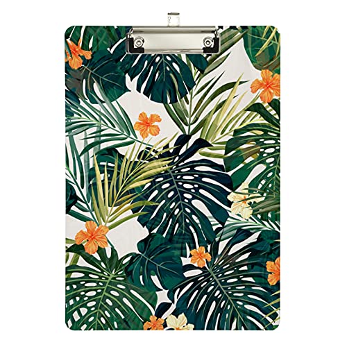 Klemmbrett aus Acryl, Palme, grüne Blätter, A4-Letter-Größe, Standard-Klemmbrett, silberfarbenes Klemmbrett, ideal für Studenten, Büro, Schule, Krankenschwestern, 31,8 x 21,6 cm Klemmbrett aus Acryl, Palme, grüne Blätter, A4-Letter-Größe, Standard-Klemmbrett, silberfarbenes Klemmbrett, ideal für Studenten, Büro, Schule, Krankenschwestern, 31,8 x 21,6 cm von FJQWKLF