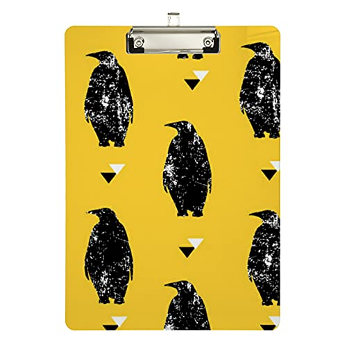Klemmbrett aus Acryl, Pinguin-Dreiecke, A4-Letter-Größe, Standard-Klemmbrett, silberfarbenes Klemmbrett, ideal für Studenten, Büro, Schule, Krankenschwestern, 31,8 x 21,6 cm Klemmbrett aus Acryl, Pinguin-Dreiecke, A4-Letter-Größe, Standard-Klemmbrett, silberfarbenes Klemmbrett, ideal für Studenten, Büro, Schule, Krankenschwestern, 31,8 x 21,6 cm von FJQWKLF