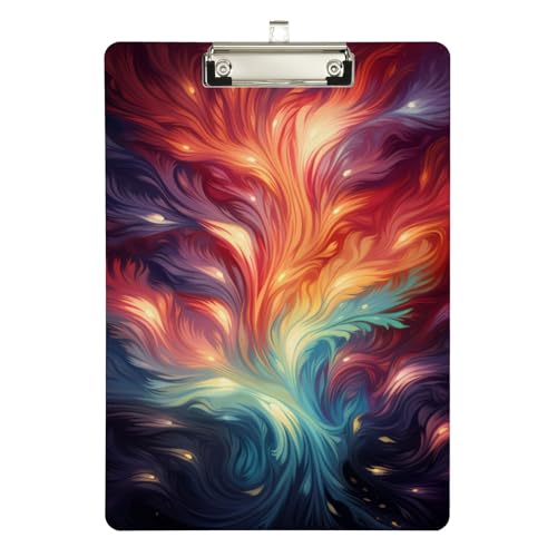 Klemmbrett aus Acryl, Regenbogenfeder, A4-Letter-Größe, Standard-Klemmbrett, silberfarbenes Klemmbrett, ideal für Studenten, Büro, Schule, Krankenschwestern, 31,8 x 21,6 cm Klemmbrett aus Acryl, Regenbogenfeder, A4-Letter-Größe, Standard-Klemmbrett, silberfarbenes Klemmbrett, ideal für Studenten, Büro, Schule, Krankenschwestern, 31,8 x 21,6 cm von FJQWKLF