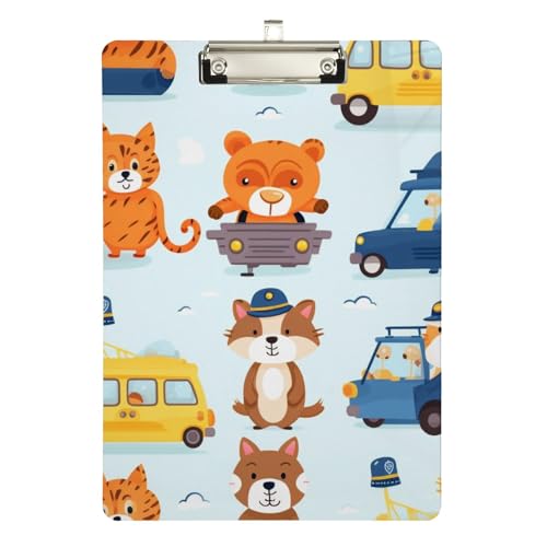 Klemmbrett aus Acryl, Tierauto, A4-Letter-Größe, Standard-Klemmbrett, silberfarbenes Klemmbrett, ideal für Studenten, Büro, Schule, Krankenschwestern, 31,8 x 21,6 cm Klemmbrett aus Acryl, Tierauto, A4-Letter-Größe, Standard-Klemmbrett, silberfarbenes Klemmbrett, ideal für Studenten, Büro, Schule, Krankenschwestern, 31,8 x 21,6 cm von FJQWKLF