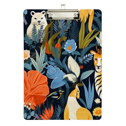Klemmbrett aus Acryl, Tiere1, A4-Letter-Größe, Standard-Klemmbrett, silberfarbenes Klemmbrett, ideal für Studenten, Büro, Schule, Krankenschwestern, 31,8 x 21,6 cm Klemmbrett aus Acryl, Tiere1, A4-Letter-Größe, Standard-Klemmbrett, silberfarbenes Klemmbrett, ideal für Studenten, Büro, Schule, Krankenschwestern, 31,8 x 21,6 cm von FJQWKLF
