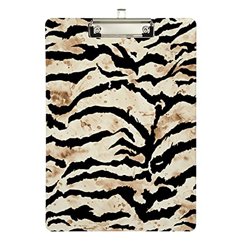 Klemmbrett aus Acryl, Tiger Skin, A4-Letter-Größe, Standard-Klemmbrett, silberfarbenes Klemmbrett, ideal für Studenten, Büro, Schule, Krankenschwestern, 31,8 x 21,6 cm Klemmbrett aus Acryl, Tiger Skin, A4-Letter-Größe, Standard-Klemmbrett, silberfarbenes Klemmbrett, ideal für Studenten, Büro, Schule, Krankenschwestern, 31,8 x 21,6 cm von FJQWKLF