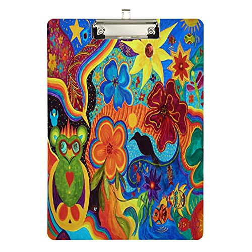 Klemmbrett aus Acryl, Tribal Fer, Eulenfisch, A4-Letter-Größe, Standard-Klemmbrett, silberfarbenes Klemmbrett, ideal für Studenten, Büro, Schule, Krankenschwestern, 31,8 x 21,6 cm Klemmbrett aus Acryl, Tribal Fer, Eulenfisch, A4-Letter-Größe, Standard-Klemmbrett, silberfarbenes Klemmbrett, ideal für Studenten, Büro, Schule, Krankenschwestern, 31,8 x 21,6 cm von FJQWKLF