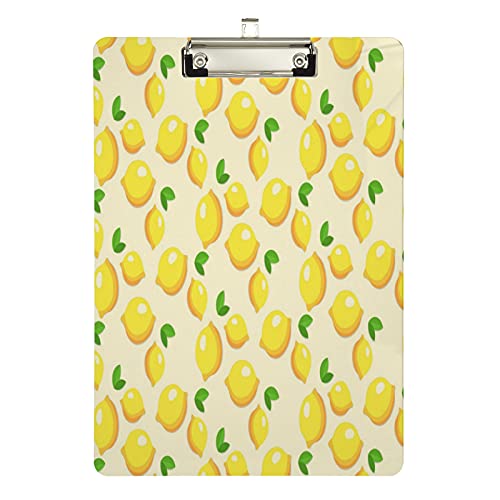 Klemmbrett aus Acryl, Yel Lemon, A4-Letter-Größe, Standard-Klemmbrett, silberfarbenes Klemmbrett, ideal für Studenten, Büro, Schule, Krankenschwestern, 31,8 x 21,6 cm Klemmbrett aus Acryl, Yel Lemon, A4-Letter-Größe, Standard-Klemmbrett, silberfarbenes Klemmbrett, ideal für Studenten, Büro, Schule, Krankenschwestern, 31,8 x 21,6 cm von FJQWKLF