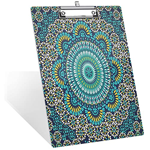 Klemmbrett aus Acryl, blaues Boho-Muster, geometrisches Muster, A4-Letter-Größe, Standard-Klemmbrett, silberfarbenes Klemmbrett, ideal für Studenten, Büro, Schule, Krankenschwestern, 31,8 x 21,6 cm Klemmbrett aus Acryl, blaues Boho-Muster, geometrisches Muster, A4-Letter-Größe, Standard-Klemmbrett, silberfarbenes Klemmbrett, ideal für Studenten, Büro, Schule, Krankenschwestern, 31,8 x 21,6 cm von FJQWKLF