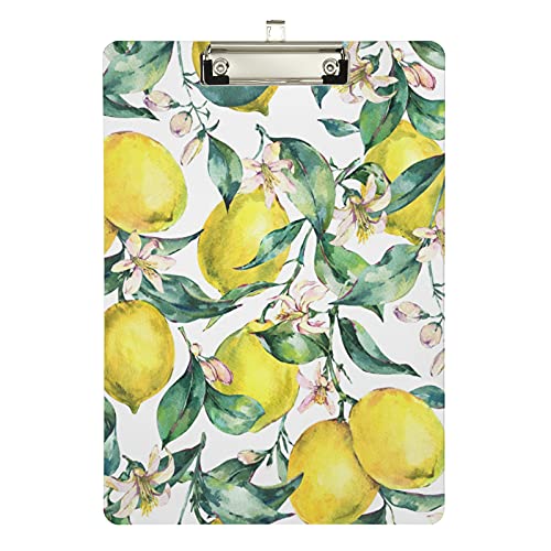 Klemmbrett aus Acryl, gelbe Frucht-Zitrone, A4-Letter-Größe, Standard-Klemmbrett, silberfarbenes Klemmbrett, ideal für Studenten, Büro, Schule, Krankenschwestern, 31,8 x 21,6 cm Klemmbrett aus Acryl, gelbe Frucht-Zitrone, A4-Letter-Größe, Standard-Klemmbrett, silberfarbenes Klemmbrett, ideal für Studenten, Büro, Schule, Krankenschwestern, 31,8 x 21,6 cm von FJQWKLF