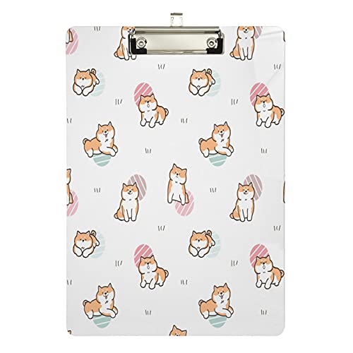 Klemmbrett aus Acryl, niedlicher Cartoon-Shiba-Inu-Hund, A4-Letter-Größe, Standard-Klemmbrett, silberfarbenes Klemmbrett, ideal für Studenten, Büro, Schule, Krankenschwestern, 31,8 x 21,6 cm Klemmbrett aus Acryl, niedlicher Cartoon-Shiba-Inu-Hund, A4-Letter-Größe, Standard-Klemmbrett, silberfarbenes Klemmbrett, ideal für Studenten, Büro, Schule, Krankenschwestern, 31,8 x 21,6 cm von FJQWKLF