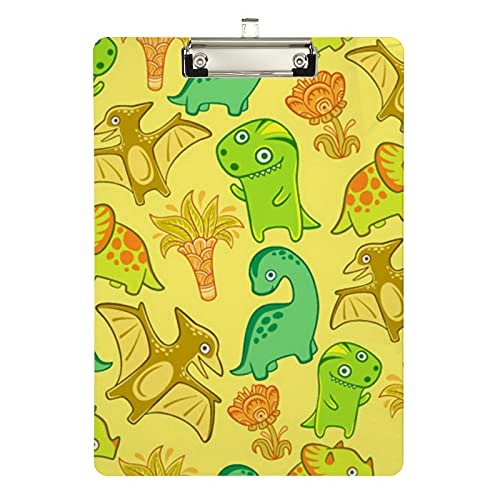 Klemmbrett aus Acryl, niedlicher Dino, A4-Letter-Größe, Standard-Klemmbrett, silberfarbenes Klemmbrett, ideal für Studenten, Büro, Schule, Krankenschwestern, 31,8 x 21,6 cm Klemmbrett aus Acryl, niedlicher Dino, A4-Letter-Größe, Standard-Klemmbrett, silberfarbenes Klemmbrett, ideal für Studenten, Büro, Schule, Krankenschwestern, 31,8 x 21,6 cm von FJQWKLF