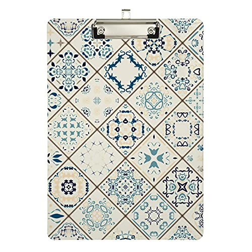 Klemmbrett aus Acryl, orientalische Fliesen, bunt, A4-Letter-Größe, Standard-Klemmbrett, silberfarbenes Klemmbrett, ideal für Studenten, Büro, Schule, Krankenschwestern, 31,8 x 21,6 cm Klemmbrett aus Acryl, orientalische Fliesen, bunt, A4-Letter-Größe, Standard-Klemmbrett, silberfarbenes Klemmbrett, ideal für Studenten, Büro, Schule, Krankenschwestern, 31,8 x 21,6 cm von FJQWKLF