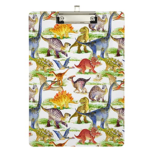 Klemmbrett aus Acryl, süße Dinosaurier, A4-Letter-Größe, Standard-Klemmbrett, silberfarbenes Klemmbrett, ideal für Studenten, Büro, Schule, Krankenschwestern, 31,8 x 21,6 cm Klemmbrett aus Acryl, süße Dinosaurier, A4-Letter-Größe, Standard-Klemmbrett, silberfarbenes Klemmbrett, ideal für Studenten, Büro, Schule, Krankenschwestern, 31,8 x 21,6 cm von FJQWKLF