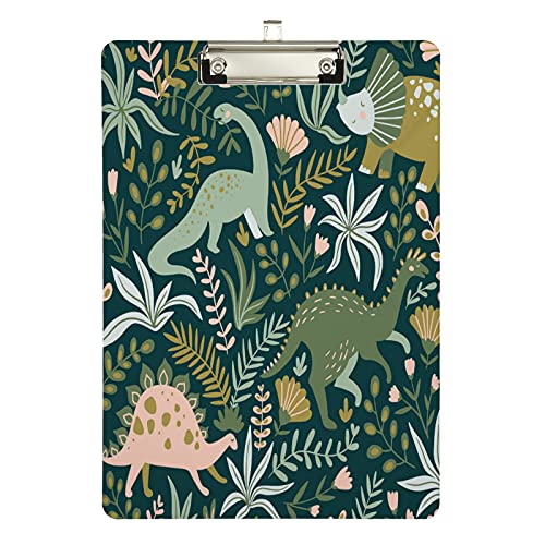 Klemmbrett aus Acryl, tropischer Dinosaurier, A4-Letter-Größe, Standard-Klemmbrett, silberfarbenes Klemmbrett, ideal für Studenten, Büro, Schule, Krankenschwestern, 31,8 x 21,6 cm Klemmbrett aus Acryl, tropischer Dinosaurier, A4-Letter-Größe, Standard-Klemmbrett, silberfarbenes Klemmbrett, ideal für Studenten, Büro, Schule, Krankenschwestern, 31,8 x 21,6 cm von FJQWKLF