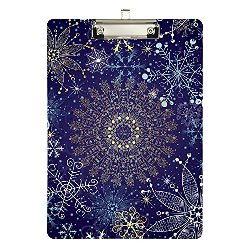 Klemmbrett aus Acryl mit Blumenmotiv und Schneeflocken, A4-Letter-Größe, Standard-Klemmbrett, silberfarbenes Klemmbrett, ideal für Studenten, Büro, Schule, Krankenschwestern, 31,8 x 21,6 cm Klemmbrett aus Acryl mit Blumenmotiv und Schneeflocken, A4-Letter-Größe, Standard-Klemmbrett, silberfarbenes Klemmbrett, ideal für Studenten, Büro, Schule, Krankenschwestern, 31,8 x 21,6 cm von FJQWKLF