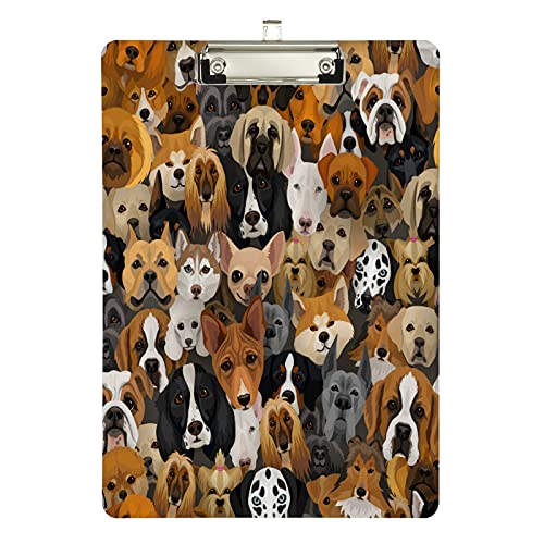 Klemmbrett aus Acryl mit Hundegruppen-Muster, A4-Letter-Größe, Standard-Klemmbrett, silberfarbenes Klemmbrett, ideal für Studenten, Büro, Schule, Krankenschwestern, 31,8 x 21,6 cm Klemmbrett aus Acryl mit Hundegruppen-Muster, A4-Letter-Größe, Standard-Klemmbrett, silberfarbenes Klemmbrett, ideal für Studenten, Büro, Schule, Krankenschwestern, 31,8 x 21,6 cm von FJQWKLF