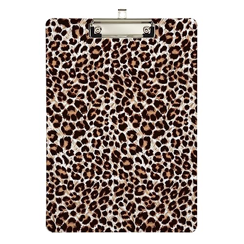 Klemmbrett aus Acryl mit Leoparden- und Geparden-Print, A4-Letter-Größe, Standard-Klemmbrett, silberfarbenes Klemmbrett, ideal für Studenten, Büro, Schule, Krankenschwestern, 31,8 x 21,6 cm Klemmbrett aus Acryl mit Leoparden- und Geparden-Print, A4-Letter-Größe, Standard-Klemmbrett, silberfarbenes Klemmbrett, ideal für Studenten, Büro, Schule, Krankenschwestern, 31,8 x 21,6 cm von FJQWKLF