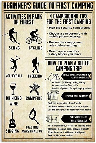 Metallschilder mit Camping-Wissen, Vintage-Anfängerhandbuch für die ersten Lehrtafeln, Poster, Referenz-Infografiken, Campingplatz, Club, Zuhause, Klassenzimmer, Schule, Büro, Café, Geschäft, 30,5 x 4 Metallschilder mit Camping-Wissen, Vintage-Anfängerhandbuch für die ersten Lehrtafeln, Poster, Referenz-Infografiken, Campingplatz, Club, Zuhause, Klassenzimmer, Schule, Büro, Café, Geschäft, 30,5 x 4 von FJQWKLF