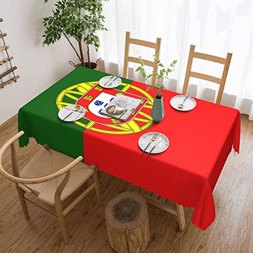 Quadratische Spitze-Tischdecke mit portugiesischer Flagge, wasserabweisender Stoff, warme und weiche Haptik für Esstisch, 137,2 x 182,9 cm Quadratische Spitze-Tischdecke mit portugiesischer Flagge, wasserabweisender Stoff, warme und weiche Haptik für Esstisch, 137,2 x 182,9 cm von FJQWKLF