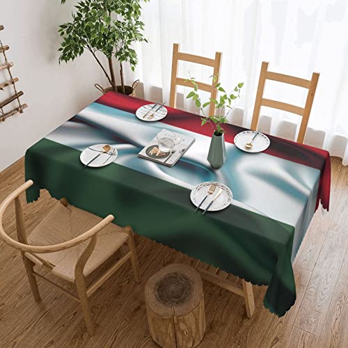 Quadratische Spitze-Tischdecke mit ungarischer Flagge, wasserabweisender Stoff, warme und weiche Haptik für Esstisch, 137,2 x 182,9 cm Quadratische Spitze-Tischdecke mit ungarischer Flagge, wasserabweisender Stoff, warme und weiche Haptik für Esstisch, 137,2 x 182,9 cm von FJQWKLF