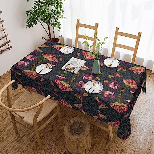 Rechteckige Tischdecke mit Pilzmotiv, waschbar, Polyester, dekorative Tischdecke für Küche, Esstisch, Partys, Camping – 137,2 x 183,9 cm Rechteckige Tischdecke mit Pilzmotiv, waschbar, Polyester, dekorative Tischdecke für Küche, Esstisch, Partys, Camping – 137,2 x 183,9 cm von FJQWKLF