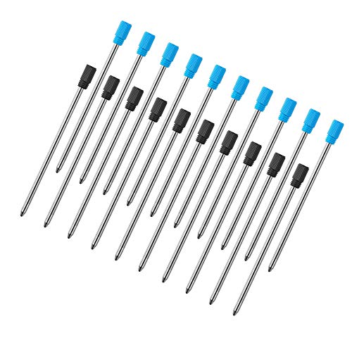 FJROnline 2,75 Zoll Kugelschreiberminen für Diamond Crystal Stylus Pen und Kugelschreiber, glattes Schreiben, Schwarz und Blau, 20 Stück von FJROnline