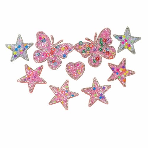 9 Stück/Los Multi Strass Schmetterling Herz Stern Aufnäher Applikation Aufnähen Patch für Kleidung Kleid Perlen Pullover Haarspangen Zubehör 9 Stück/Los Multi Strass Schmetterling Herz Stern Aufnäher Applikation Aufnähen Patch für Kleidung Kleid Perlen Pullover Haarspangen Zubehör von FJTANG
