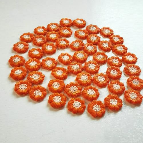 Gänseblümchen-Aufnäher, bestickt, zum Aufnähen, Applikation, Blumenmuster, Milchfaser, Nähbesatz, Kleidung, Hochzeitskleid, Basteln, DIY, Orange, 50 Stück Gänseblümchen-Aufnäher, bestickt, zum Aufnähen, Applikation, Blumenmuster, Milchfaser, Nähbesatz, Kleidung, Hochzeitskleid, Basteln, DIY, Orange, 50 Stück von FJTANG