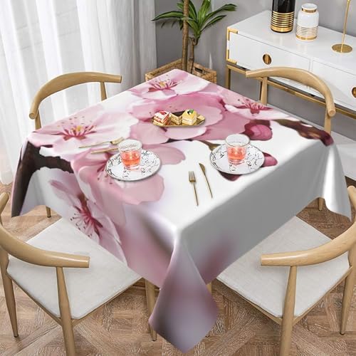 FJWSLCH Kirschblüten-Tischdecke, quadratisch, für den Urlaub, wasserabweisend, auslaufsicher, waschbar, Polyester-Tischdecken, dekorativer Stoff, Tischdecke für den Esstisch FJWSLCH Kirschblüten-Tischdecke, quadratisch, für den Urlaub, wasserabweisend, auslaufsicher, waschbar, Polyester-Tischdecken, dekorativer Stoff, Tischdecke für den Esstisch von FJWSLCH