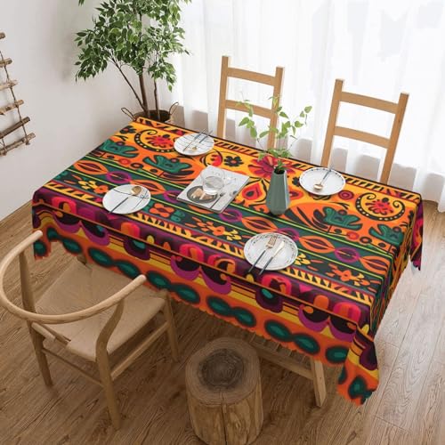 FJWSLCH Mexikanische Boho-Tischdecke Wachstuch, rechteckige Tischdecke für rechteckige Tische, wasserdicht und schmutzabweisend, waschbar, Polyester-Tischdecke für Esstisch, 137 x 183 cm FJWSLCH Mexikanische Boho-Tischdecke Wachstuch, rechteckige Tischdecke für rechteckige Tische, wasserdicht und schmutzabweisend, waschbar, Polyester-Tischdecke für Esstisch, 137 x 183 cm von FJWSLCH