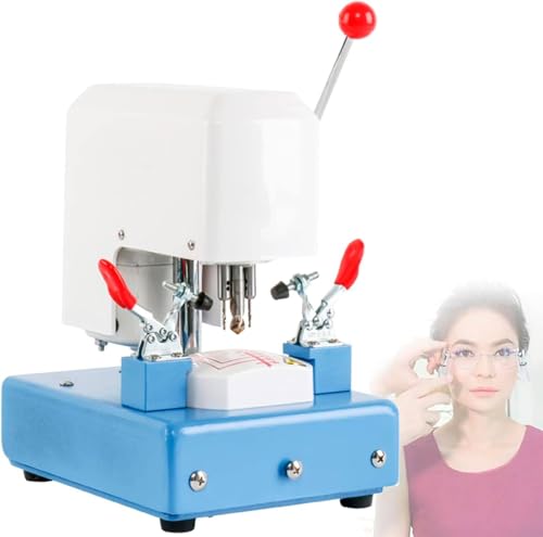 FJYAWEN Brillenbohrer-Schablonenbohrmaschine, Optische Linsennutmaschine, 6000 U/Min, Mit Transparenter Skala, Vorrichtungsklemmvorrichtung Und Abnehmbarer Basis von FJYAWEN