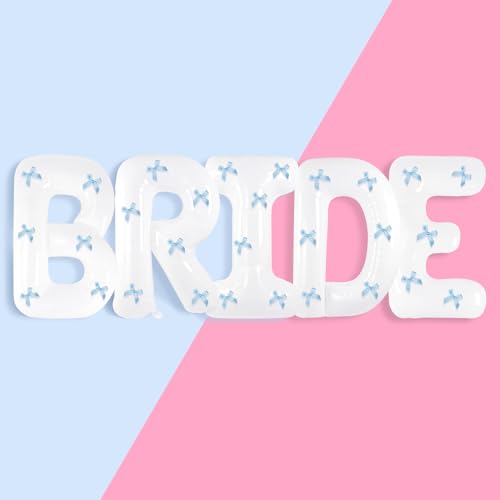 101,6 cm große, weiße Jumbo-Luftballons mit blauen Schleifen, Ballonbanner für Hochzeit, Verlobung, Brautparty, Brautballons, Junggesellinnenabschied, Brautpartyzubehör, Brautfotokabine 101,6 cm große, weiße Jumbo-Luftballons mit blauen Schleifen, Ballonbanner für Hochzeit, Verlobung, Brautparty, Brautballons, Junggesellinnenabschied, Brautpartyzubehör, Brautfotokabine von FKBBO