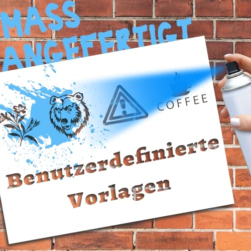 Personalisierte Sprühschablone aus PVC, Individuelle Motive & Buchstaben Schablone (A3/A4/A5/A6), Wiederverwendbare Malschablonen für Wand Textil Holz Keramik Kunststoff (Individuelle Sprühschablone) von FKF