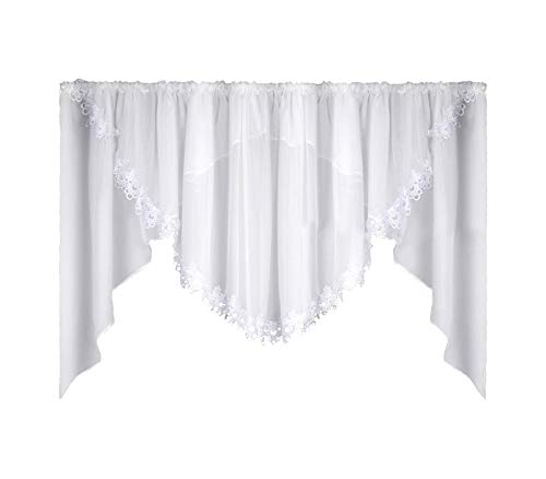 Schöne Fertiggardinen Gardinen mit kräuselband Fenstergardinen Gardine küche aus Voile mit Faltenband Kräuselband Store Kurzgardine Spitze Kurz Modern Weiß Gipüre 150x400 cm LB-5 Schöne Fertiggardinen Gardinen mit kräuselband Fenstergardinen Gardine küche aus Voile mit Faltenband Kräuselband Store Kurzgardine Spitze Kurz Modern Weiß Gipüre 150x400 cm LB-5 von FKL DESIGN Home Deco
