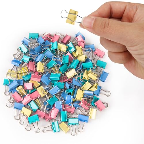 120-teiliger Mini-Ordner, bunt, mit 1,5 cm langen Büroklammern. Miniatur-Büroordner für Zuhause, Schule, Büro und Gewerbe (farbig). von FKNOIJPVN