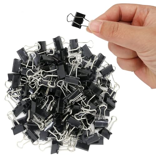 120-teiliges Mini-Ordner-Set, schwarz, mit 1,5 cm kleinen Büroklammern. Miniatur-Büroordner für Zuhause, Schule, Büro und Gewerbe (Farbe). von FKNOIJPVN